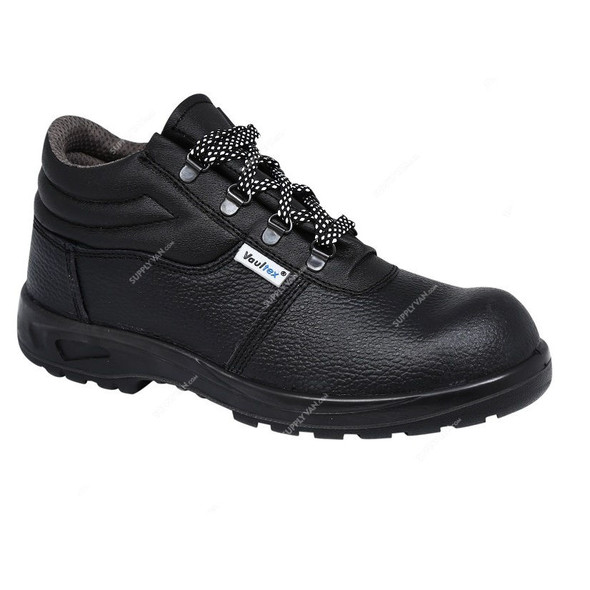 Vaultex Steel Toe Safety Shoes, ZEN, Leather, Size38, Black