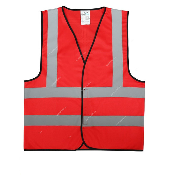 Vaultex Reflective Vest, BGP, 100% Polyester, L, Red