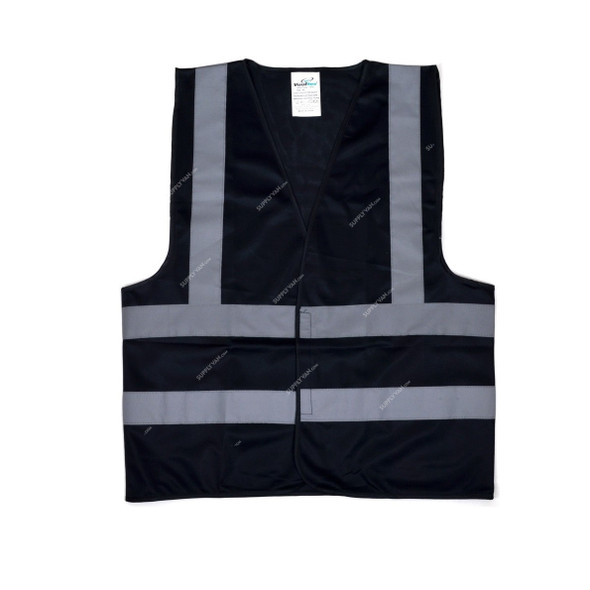 Vaultex Reflective Vest, CKD, 100% Polyester, XL, Black