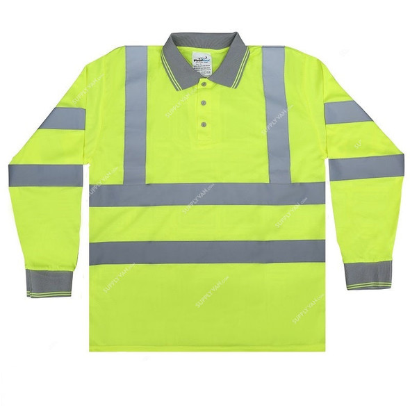 Vaultex Full Sleeve Reflective T-Shirt, EHM, 100% Polyester, Yellow/Grey