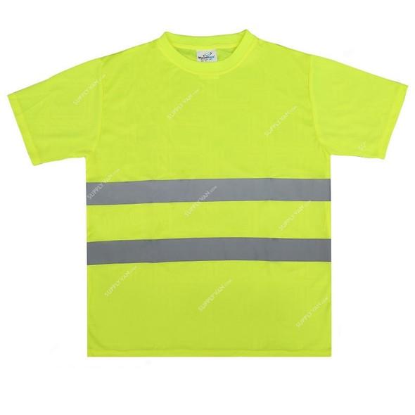 Vaultex Round Neck Reflective T-Shirt, NFP, 100% Polyester, Yellow