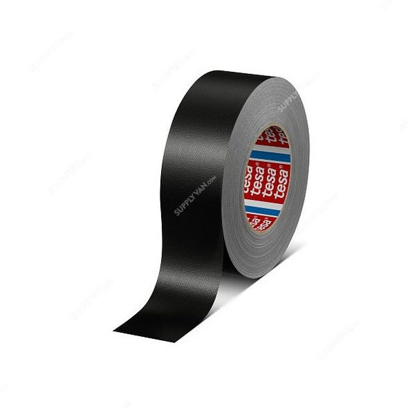 Tesa Uncoated Cloth Tape, 4541, Natural Rubber, 50MM x 50 Mtrs, Black
