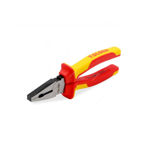 Tolsen Combination Plier, MC136-COM6IN, 6 Inch, Yellow and Red