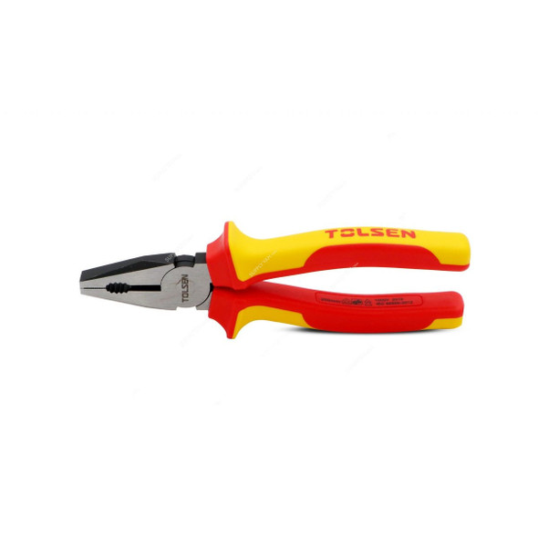 Tolsen Combination Plier, MC136-COM6IN, 6 Inch, Yellow and Red