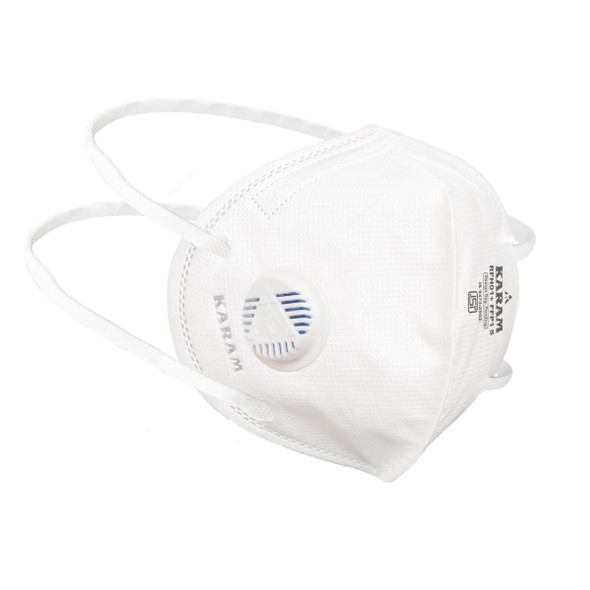 Karam N95 Disposable Respirator Mask, RFH101, Polypropylene, White, 12 Pcs/Pack