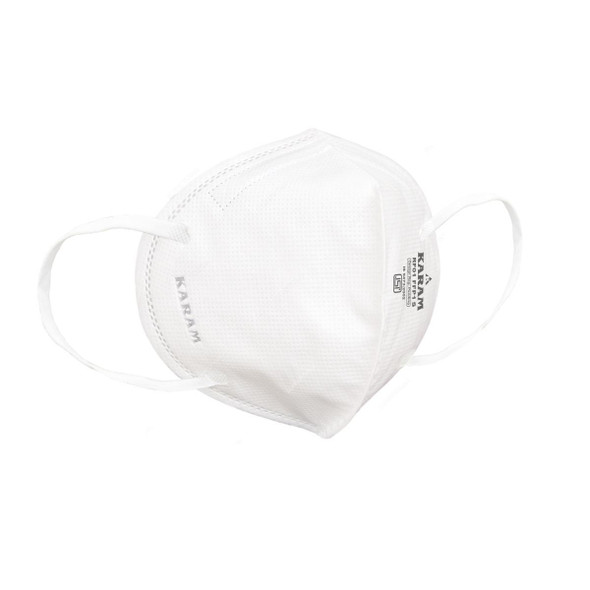 Karam FFP1 Disposable Respirator Mask, RF01, Polypropylene, White, 50 Pcs/Pack