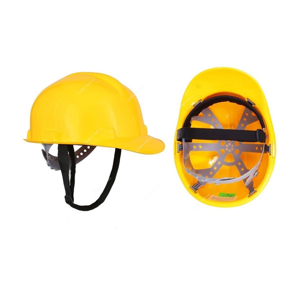 Vaultex Lite Safety Helmet With Chin Strap, LGB, Yellow