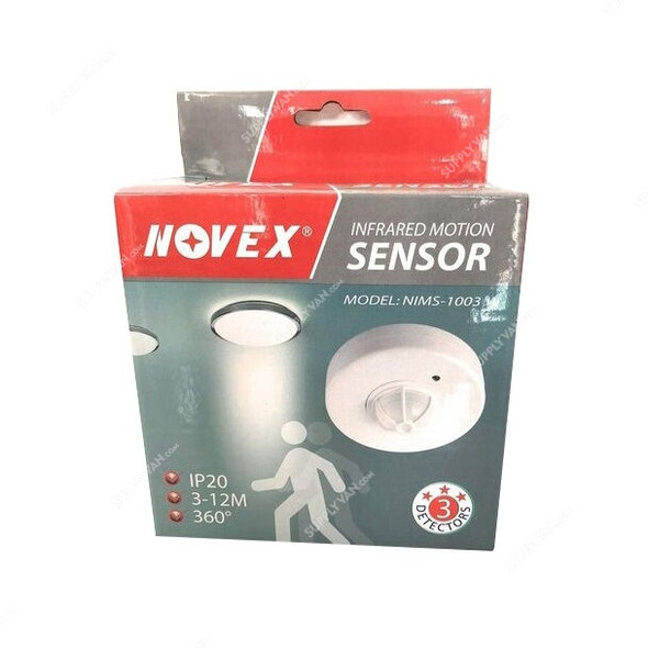 Novex Infrared Motion Sensor, NIMS-1003, 1200W, IP20, 3-12 Mtrs