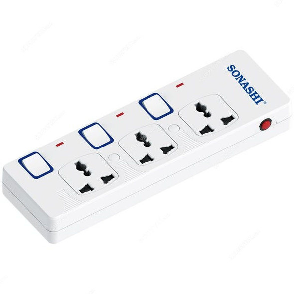 Sonashi 3 Way Extension Socket , SES-803, 13A, 3 Mtrs