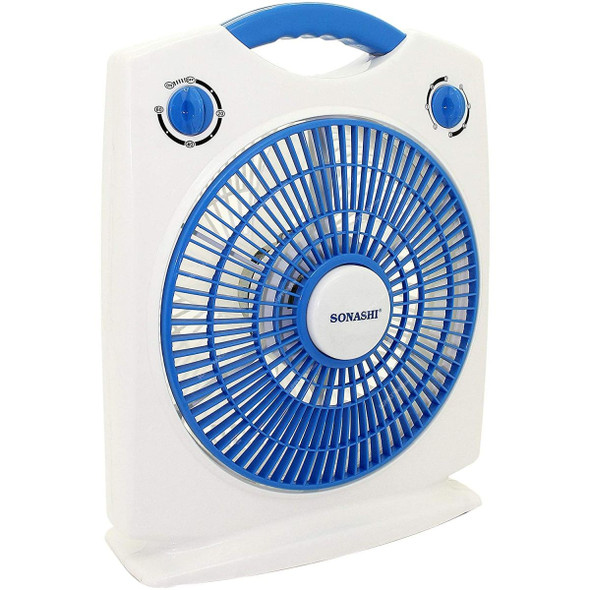 Sonashi Box Fan, SBF-7030, 10 Inch, 50W, Blue