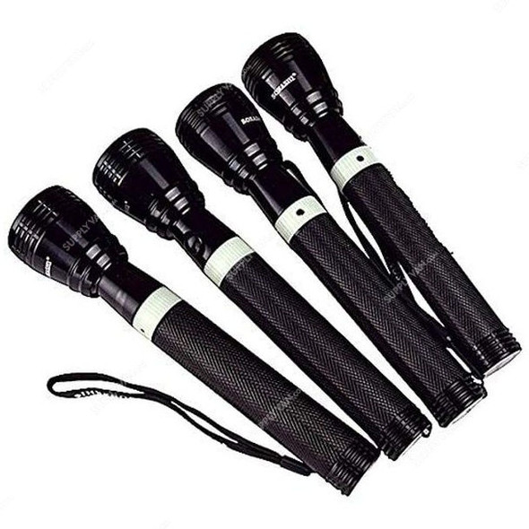 Sonashi Rechargeable LED Flashlight, SLT-2611, 3W, Black, 4 Pcs/Pack