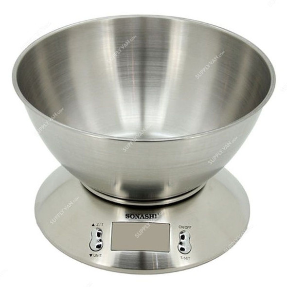 Sonashi Kitchen Scale, SKS-003, 5 KG, Silver