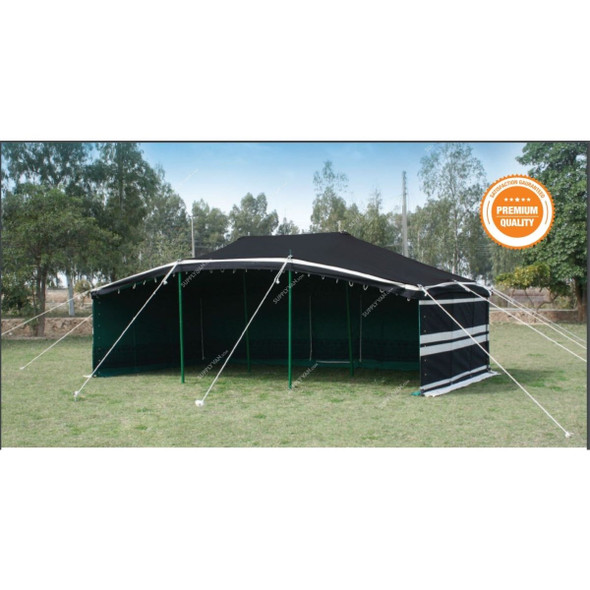 Arabic Deluxe Tent, AMT-117-2L, Iron Stick, 7 x 4 Yard, Black/White