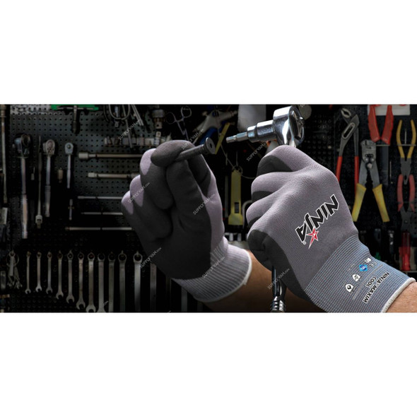 Ninja Multipurpose Gloves, Maxim Cool, NFT, Nylon, XL, Black/Grey