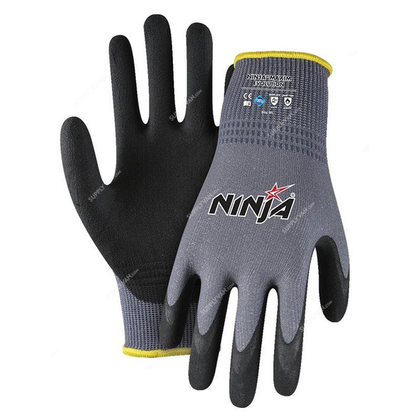 Ninja Coated Gloves, Maxim Evolution, NFT, Nylon, M, Black/Grey