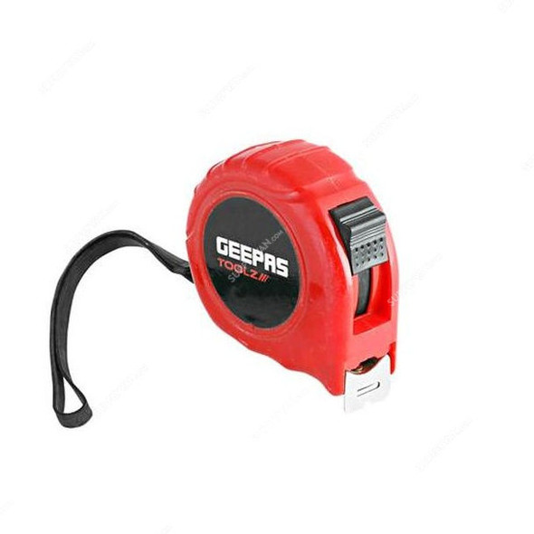 Geepas Measuring Tape, GT59130, Plastic, 19MM x 5 Mtrs, Red