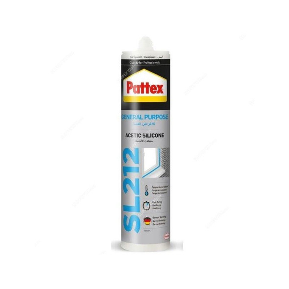 Pattex General Purpose Silicone Sealant, GP-SL212, 280ML, Transparent, 24 Pcs/Pack