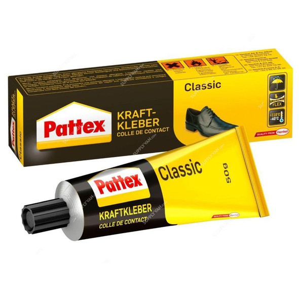 Pattex Classic Contact Adhesive, 177384, 50 GM, Yellow, 12 Pcs/Pack