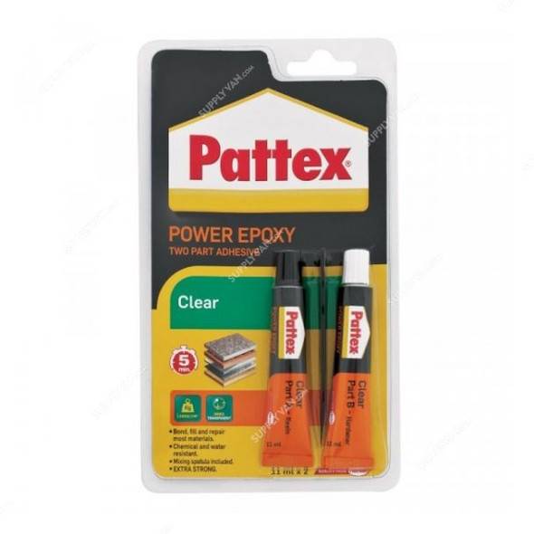 Pattex Repair Xtra Strong Epoxy Adhesive, 866010, Clear, 11ML, 20 Pcs/Pack