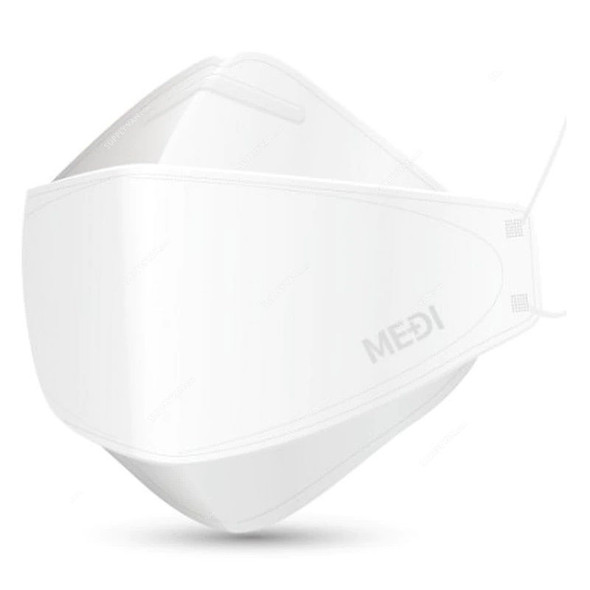 Medi Mask Nano Fiber Filter Face Mask Set, KF94-10, 3 Ply, White, 30 Pcs/Set