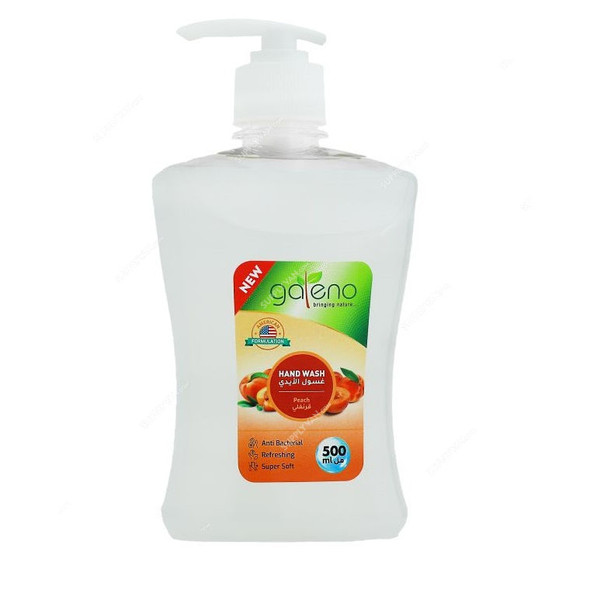 Galeno Anti-Bacterial Liquid Hand Wash, GAL0293, Peach, 500ML, 12 Pcs/Pack