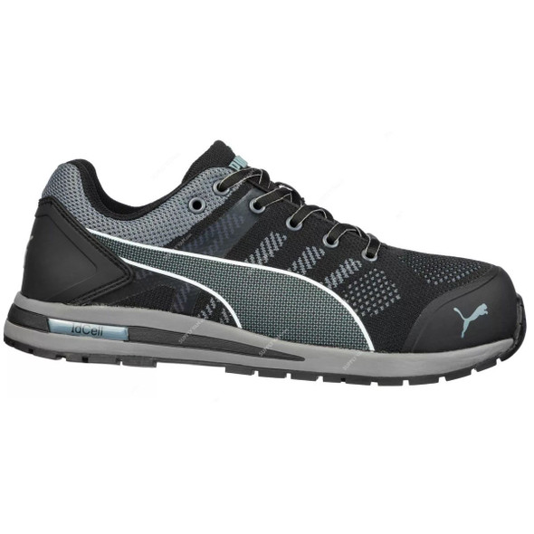 Puma Elevate Knit Low Ankle Safety Shoes, 643160, S1P-ESD-HRO-SRC, Size41, Black