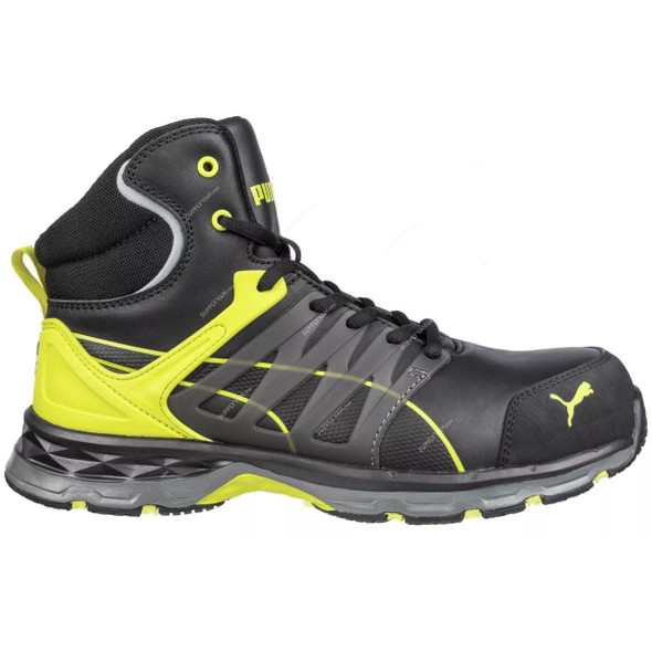 Puma Velocity 2.0 Mid Ankle Safety Shoes, 633880, S3-ESD-HRO-SRC, Size42, Yellow/Black