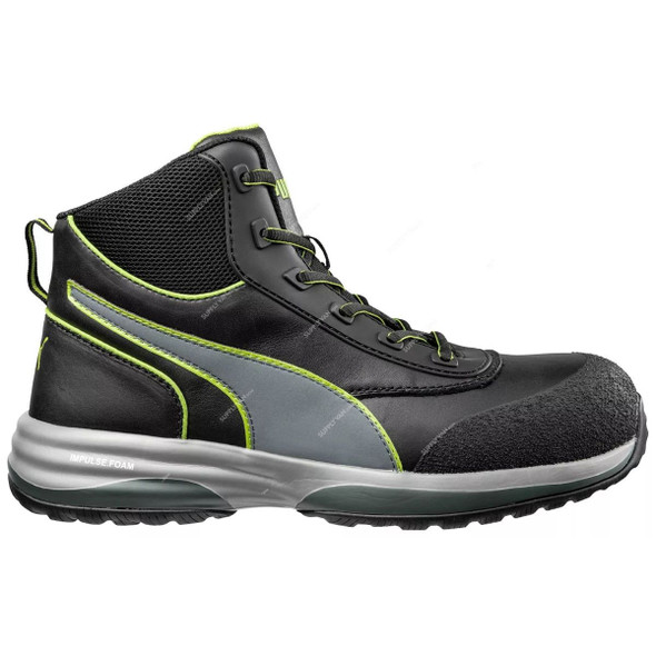 Puma Rapid Mid Ankle Safety Shoes, 635500, S3-ESD-HRO-SRC, Size43, Black