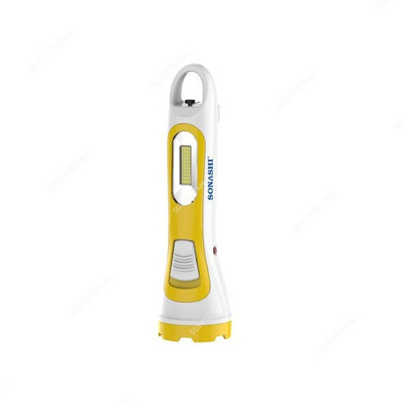 Sonashi Rechargeable LED Torch, SPLT-107, 4V, 400mAh, Yellow