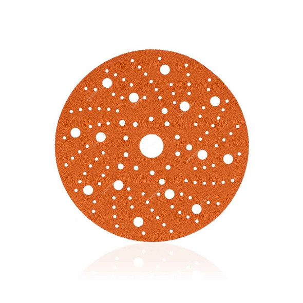 Rhinomotive Premium Extreme+ Multi-Hole Sanding Disc, R1509, 150MM, P120, Orange, 50 Pcs/Box