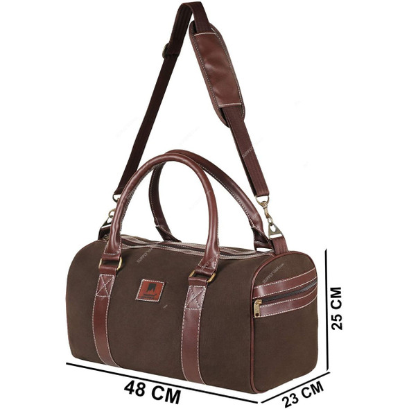Mounthood Duffle Tote Bag, PU Leather, 29 Ltrs, Brown