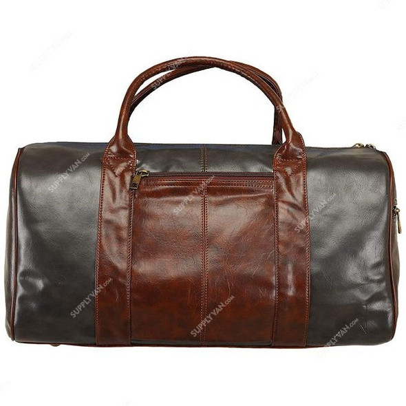 Mounthood Duffle Tote Bag, PU Leather, 33 Ltrs, Grey/Brown