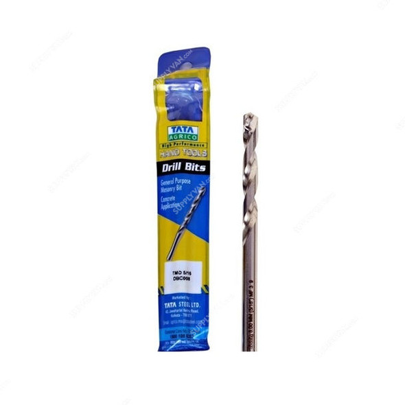 Tata Agrico Masonry Drill Bit, DM008, Stainless Steel, 8MM