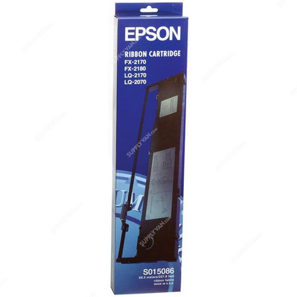 Epson Ribbon Cartridge, S015086, 69.5 Mtrs, Black