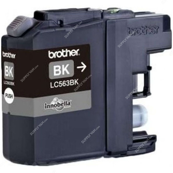 Brother Ink Cartridge, LC563BK, 600 Pages, Black