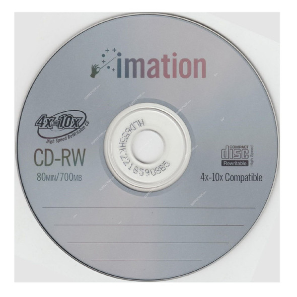 Imation CD-RW Disc, IMN-12381, 1x-4x, 700 MB, 80 min, Silver