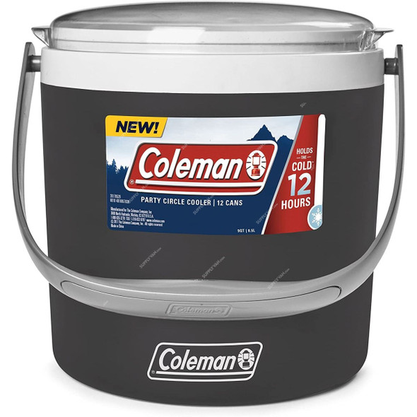 Coleman Party Circle Bucket Cooler, 2000033043, 9 Qt, Black Sand