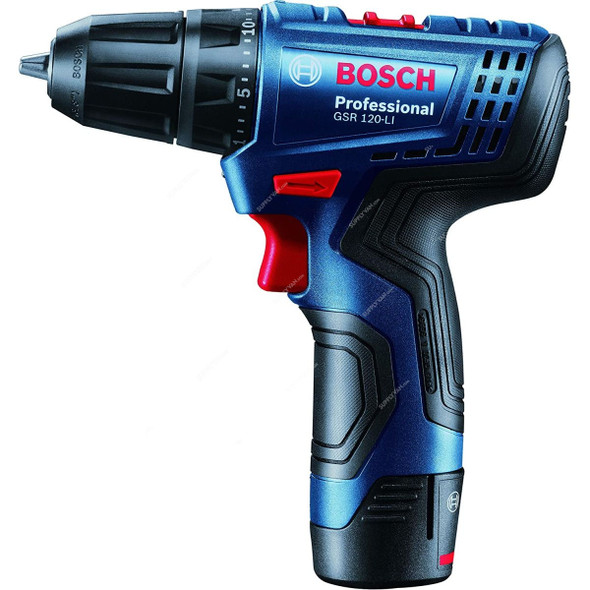 Bosch Professional Cordless Drill, GSR-120-Li, 12V, 1500 RPM, 14/30 Nm, Blue/Black