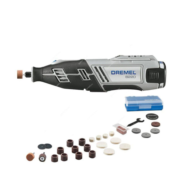 Dremel High-Performance Cordless Rotary Tool, 8220, 12V, Black/Grey