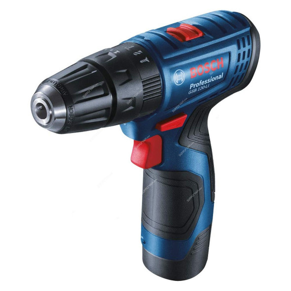 Bosch Professional Cordless Combi Drill With Case, GSB-120-LI, 2x 2.0Ah Battery, 1x 18V Charger, 0-1500 RPM