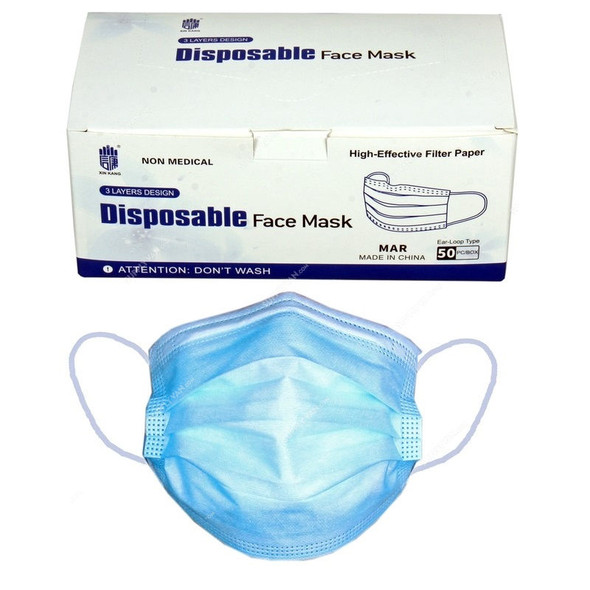 Disposable Mask, MAR, 3 Layer, Blue, 50 Pcs/Pack
