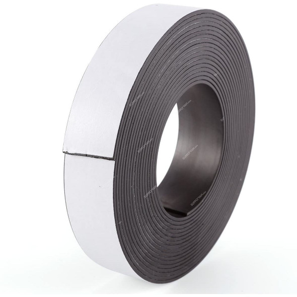 Self Adhesive Magnet Tape, 25MM x 5 Mtrs, Rubber, Black