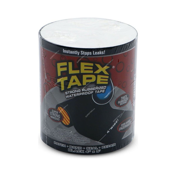 Waterproof Flex Tape, 100MM x Mtrs, Plastic, Black