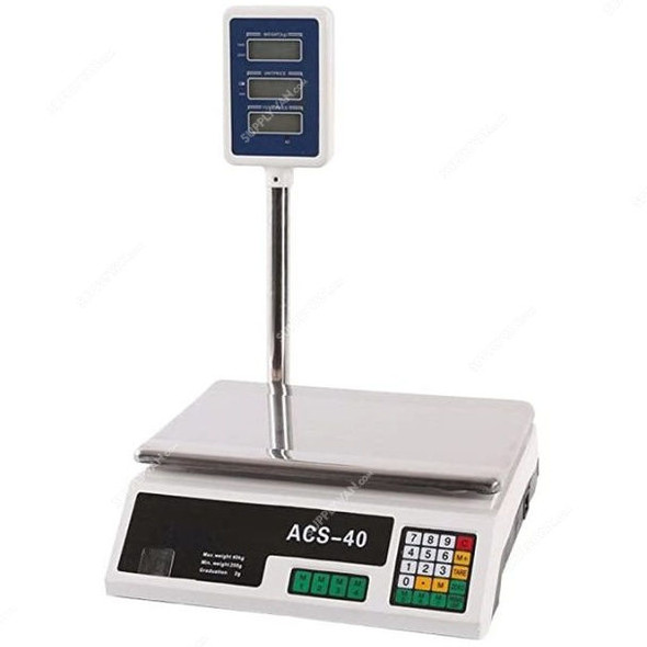 Digital Weighing Scale With Pole, 30 Kg, Stainless Steel