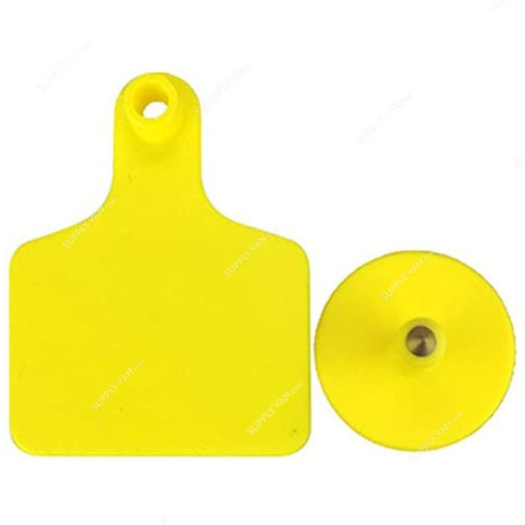 Number Ear Tag For Animals, 60MM Width x 70MM Length, Yellow, 100 Pcs/Pack