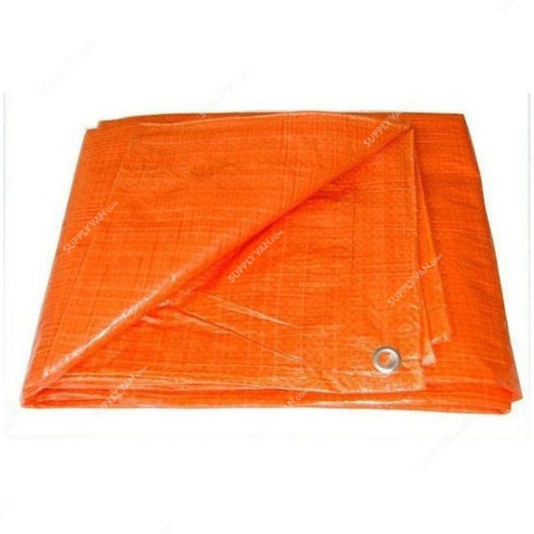 Tarpaulin Sheet, Plastic, 24 x 24 Feet, Orange/Silver