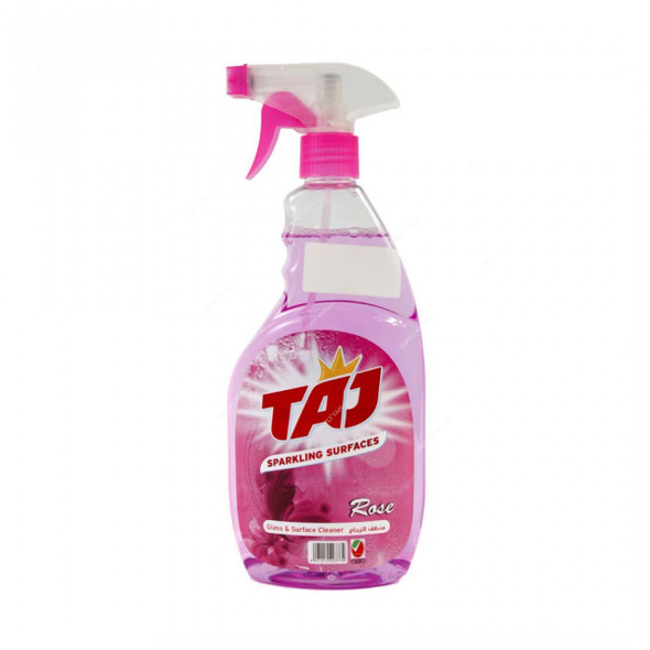 Taj Glass and Surface Cleaner, Rose, 750ML, 12 Pcs/Pack