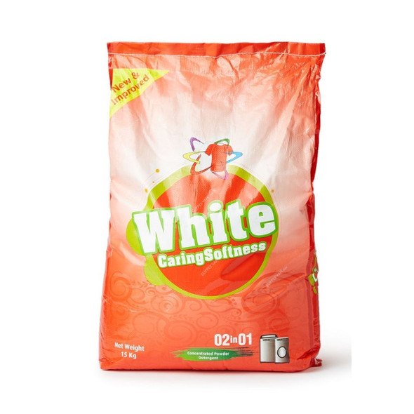 White Caring Softness Detergent Powder, 25 Kg