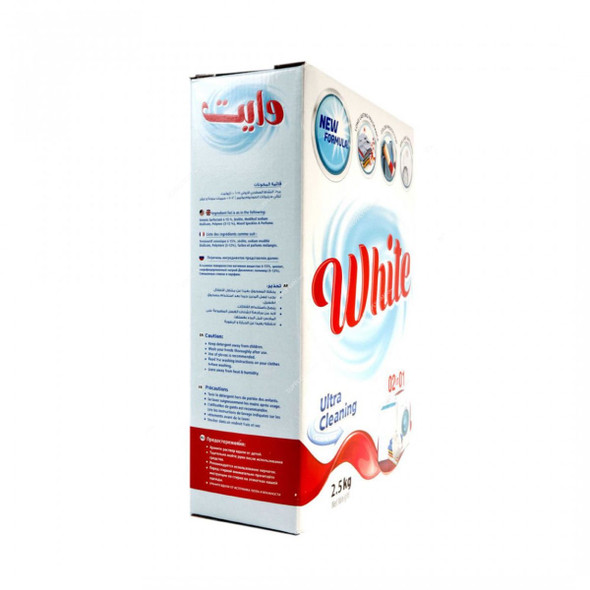 White Ultra Cleaning Detergent Powder, 2.5 Kg, 6 Pcs/Pack