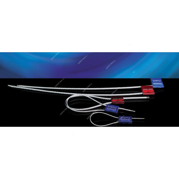 Steel Cable Seal, 1.8MM Dia x 300MM Length, Red, 100 Pcs/Pack